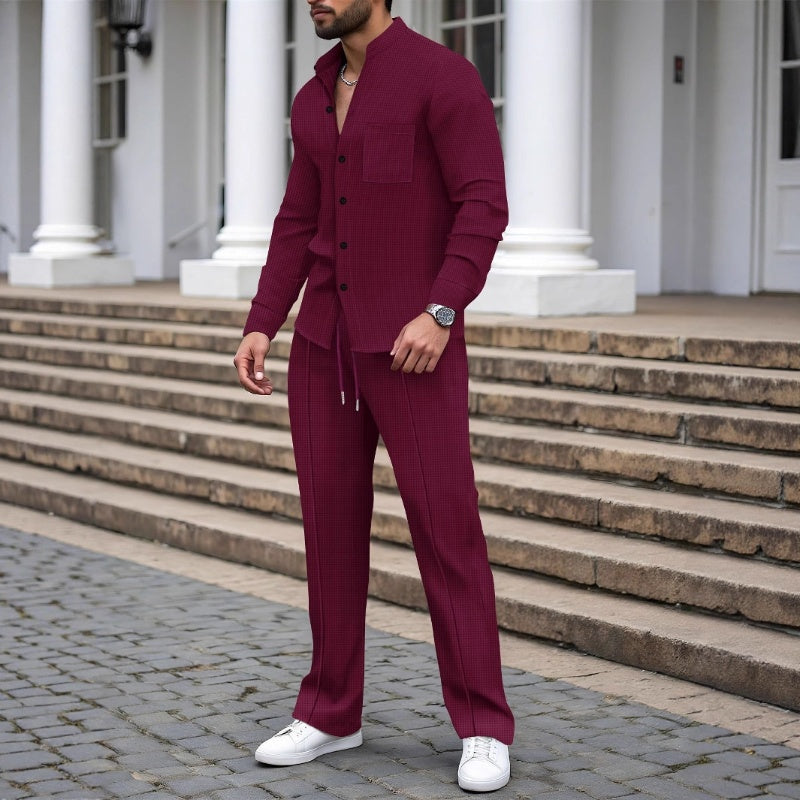 Henry | Casual Waffel Shirt Hosen Set