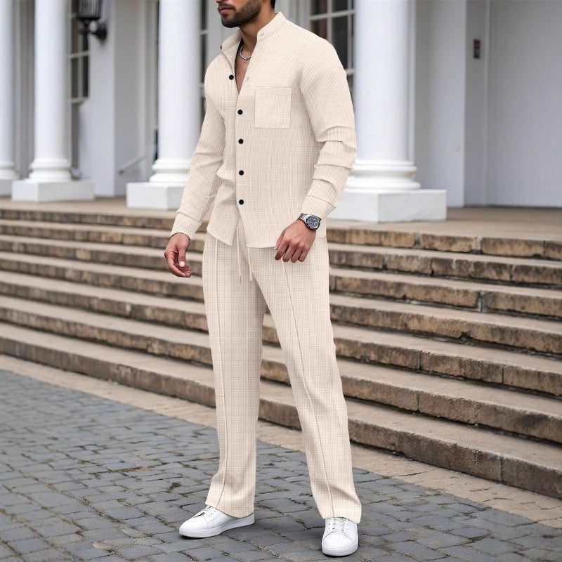 Henry | Casual Waffel Shirt Hosen Set