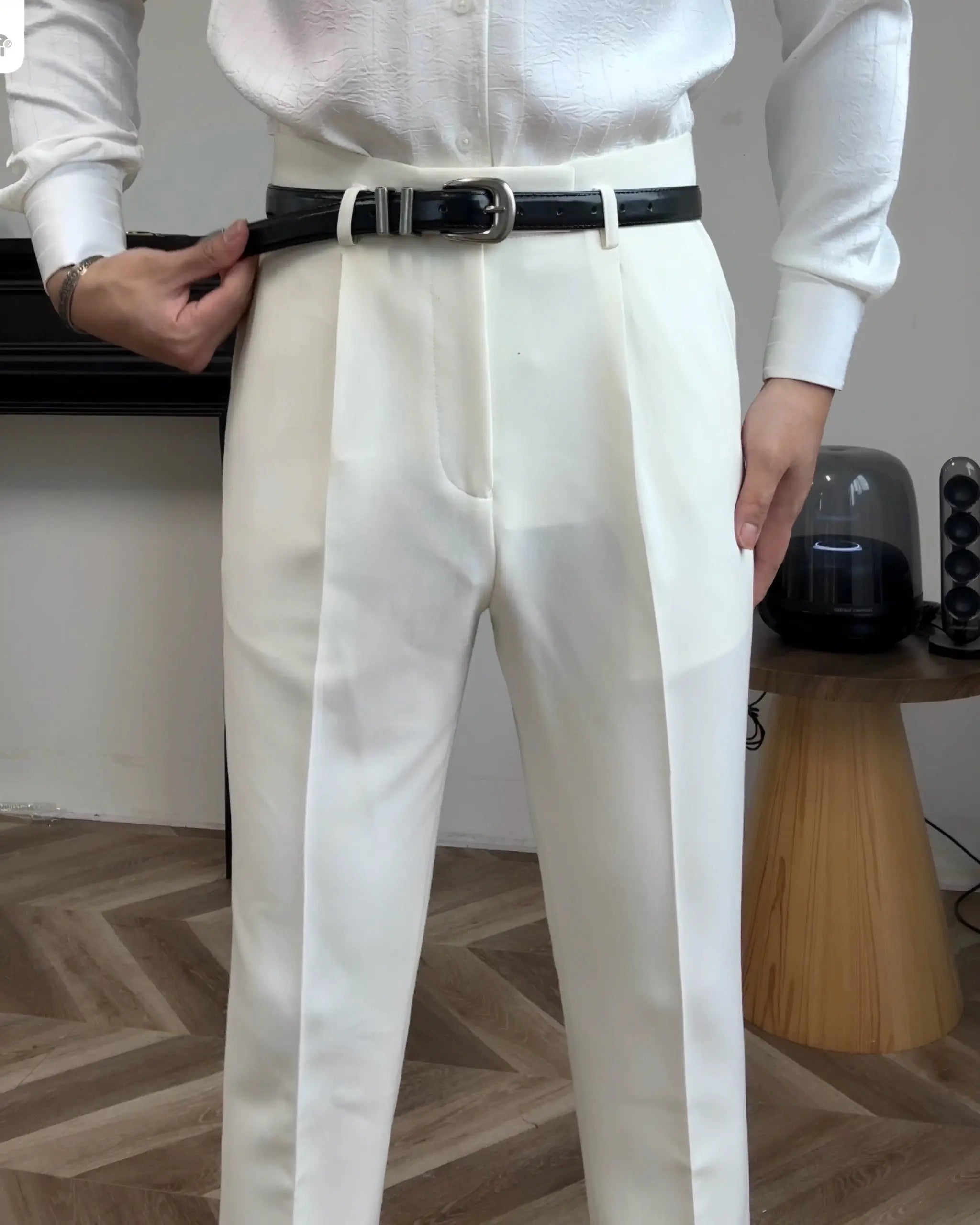 Klassische Hollywood Hose (mit Gürtel)