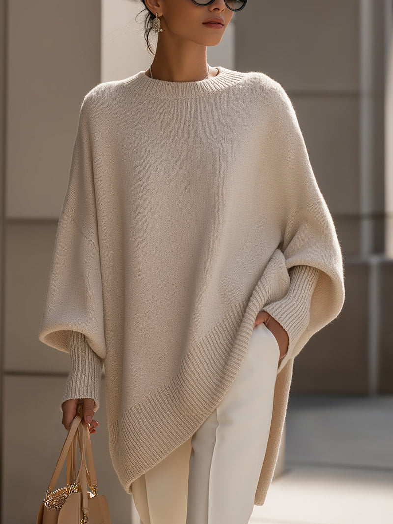 Kimia Übergrosser Gestrickter Rundhalsausschnitt Pullover