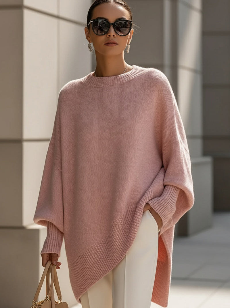 Kimia Übergrosser Gestrickter Rundhalsausschnitt Pullover