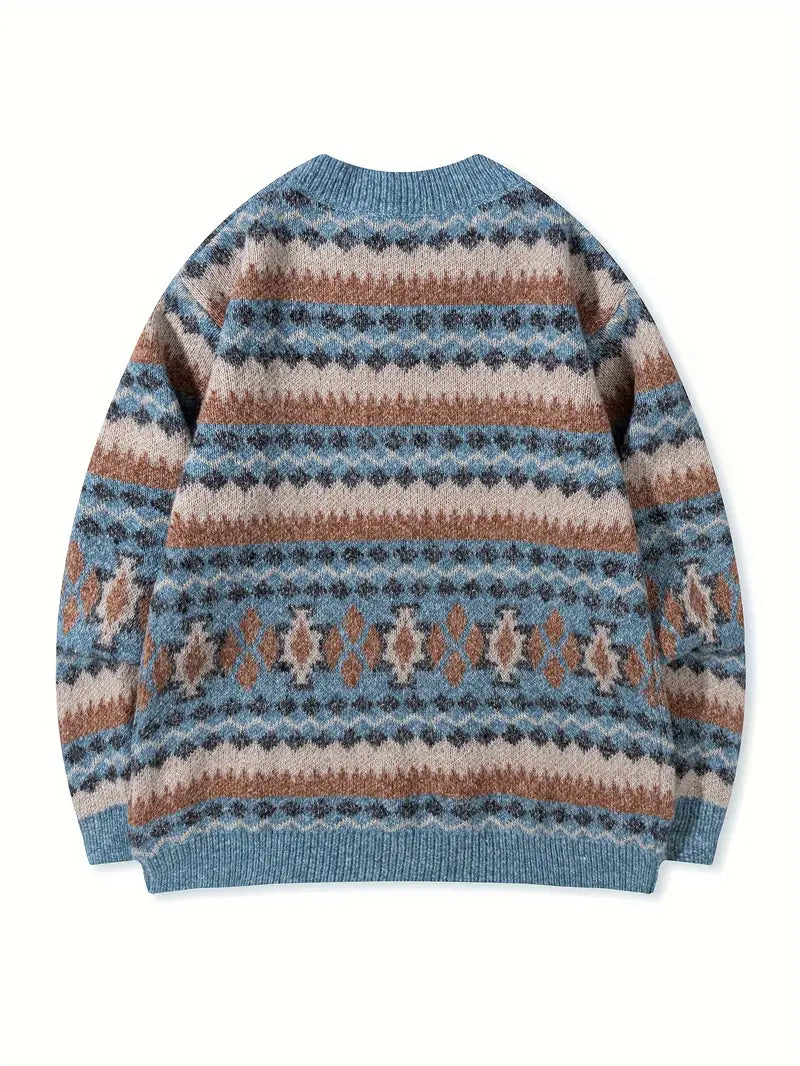 Hartman Lässiger Geometrischer Strick Pullover