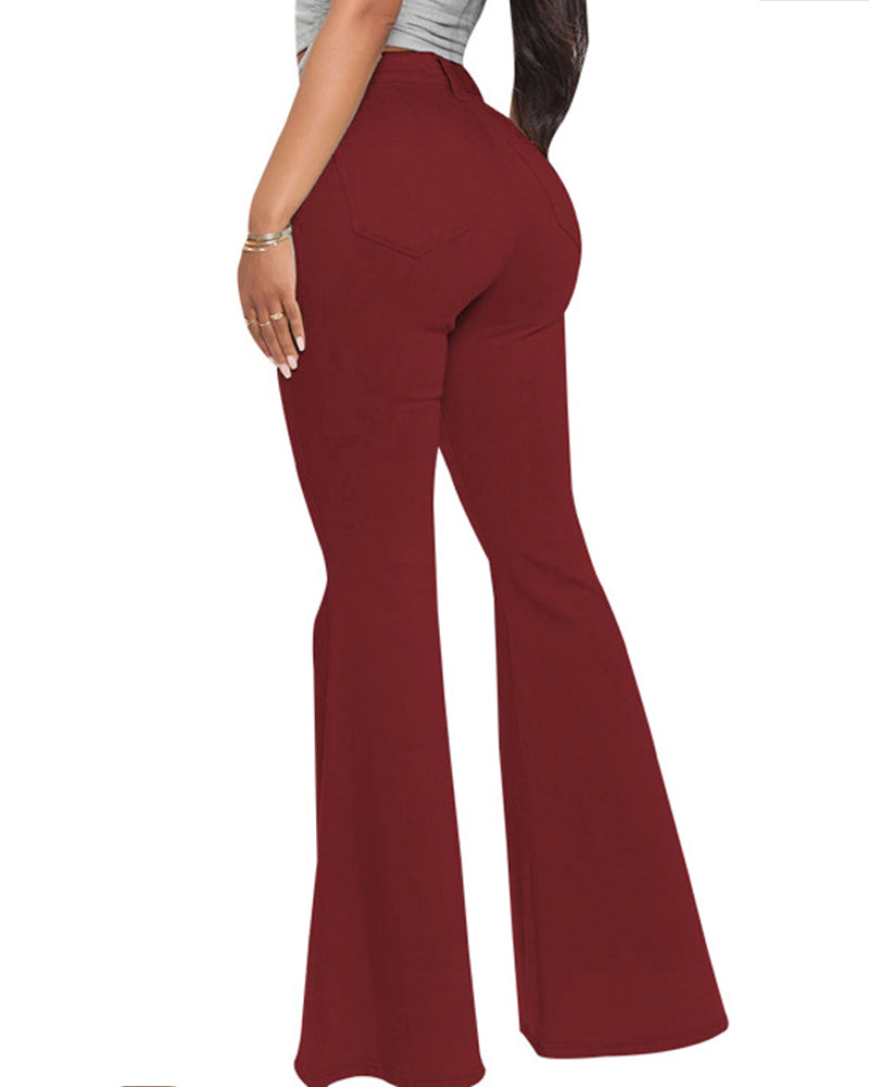 Elastische Mehrfarbige Flare Jeans