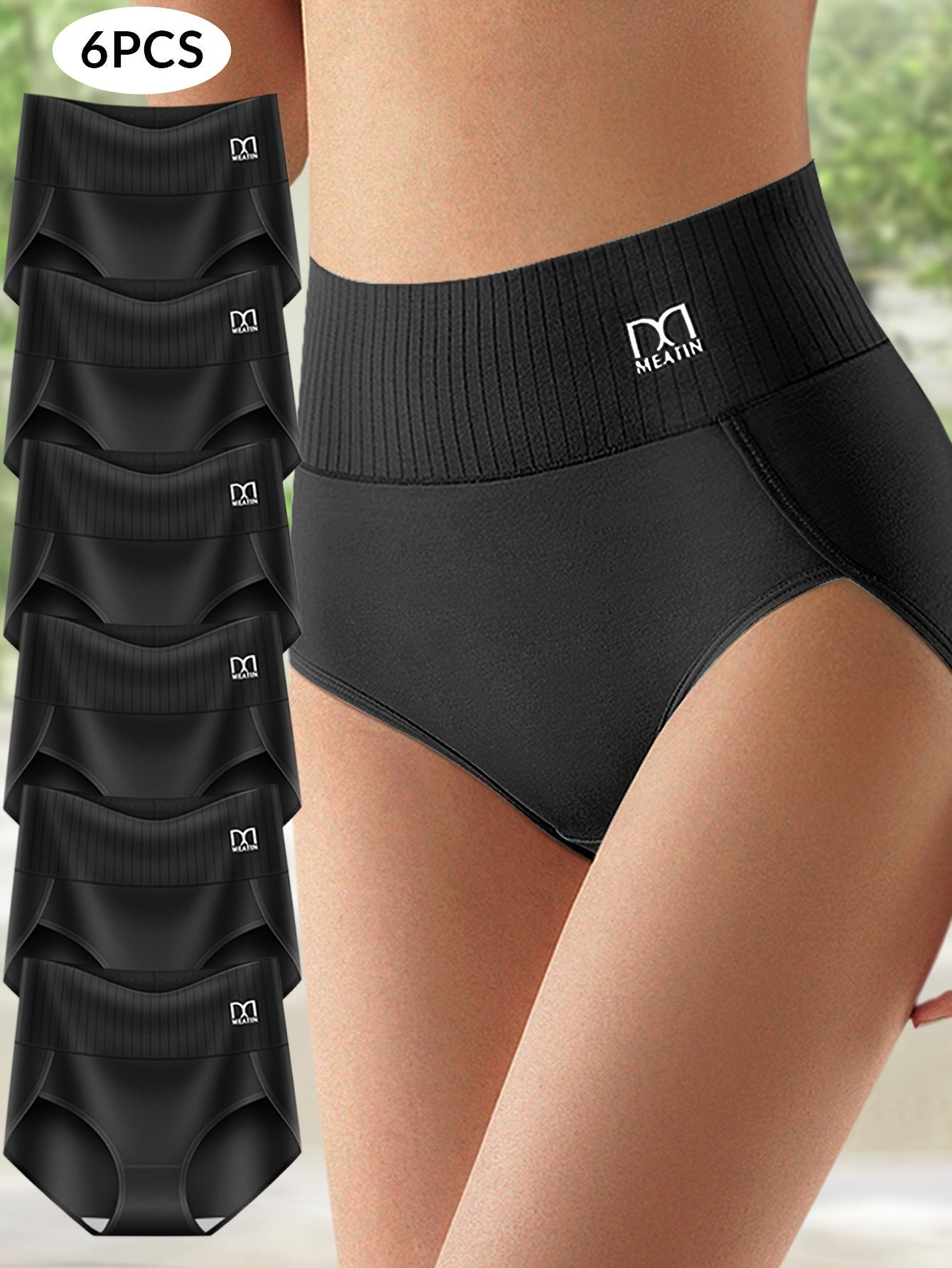 FlexiFit 6er-Pack Atmungsaktive und Bequeme Unterwäsche mit Hoher Taille und Bauchstütze