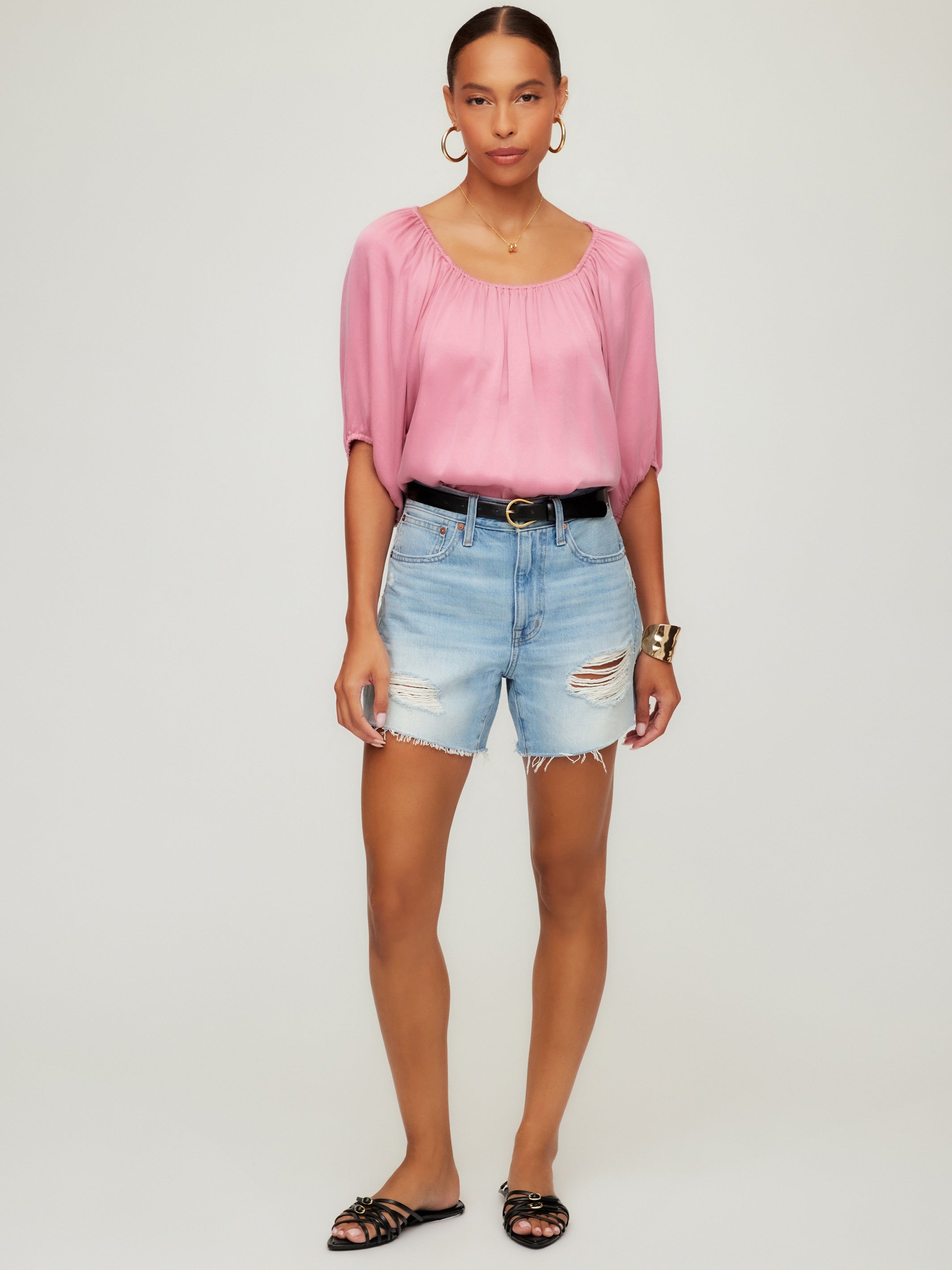 Liza Damen Bauernbluse – Romantische Bluse mit Volants