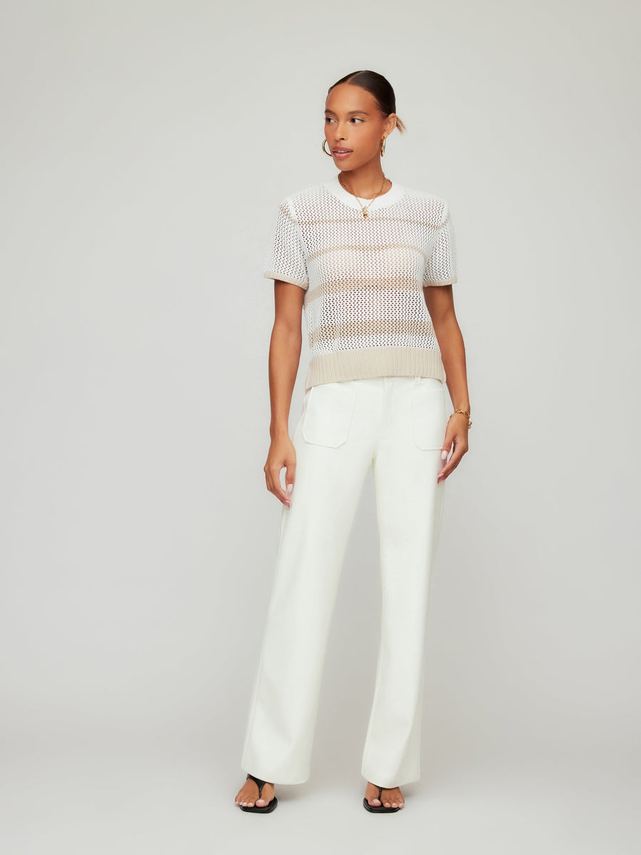 Faye Damen Häkelpullover – Transparentes Top im Boho-Look