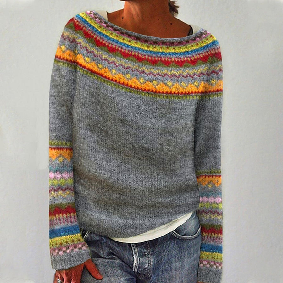Harper Damen Strickpullover – Stilvoller Retro-Pulli mit klassischem Muster