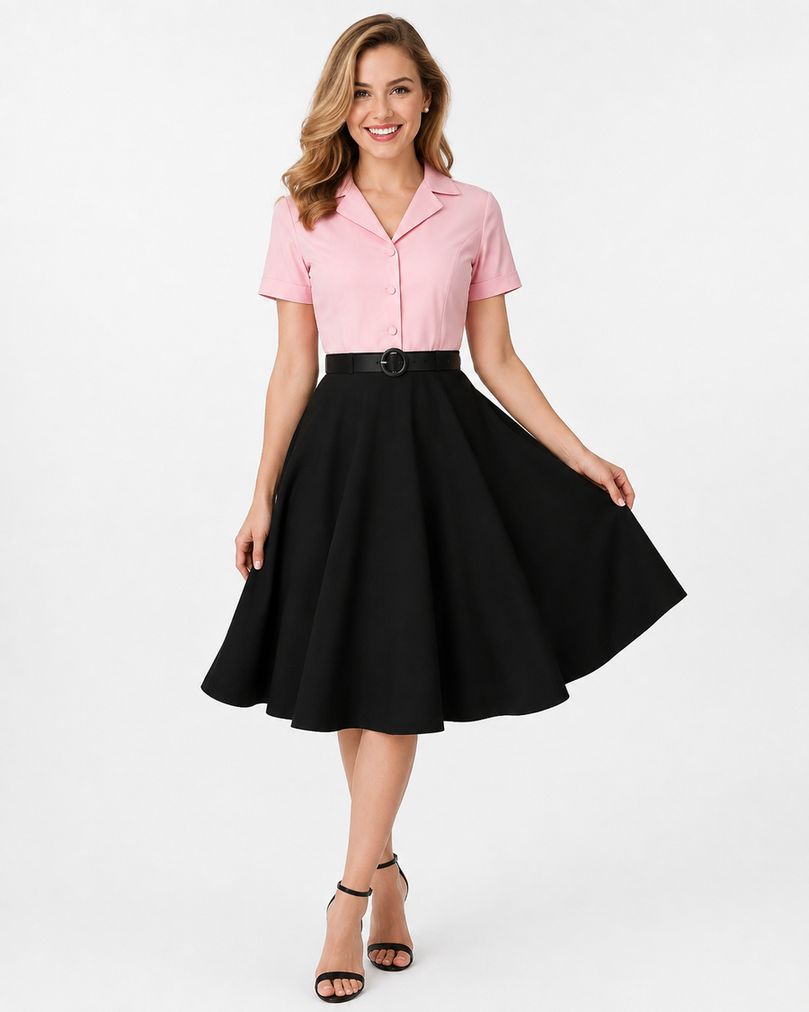 AROSA | Zweifarbiges 50er-Jahre Rockabilly Baumwollkleid