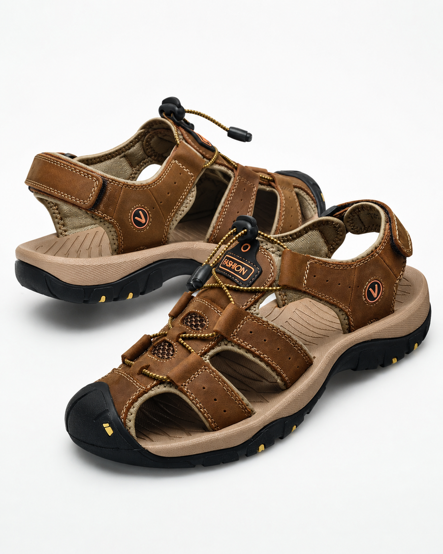 Elliot | Herren Leder Mode Casual Outdoor Strand Slipper
