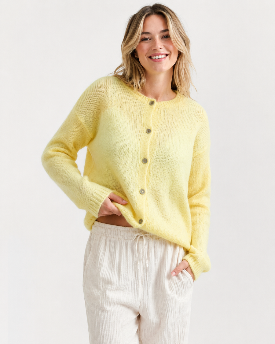 AROSA | Mohair Strickjacke mit Rundhals