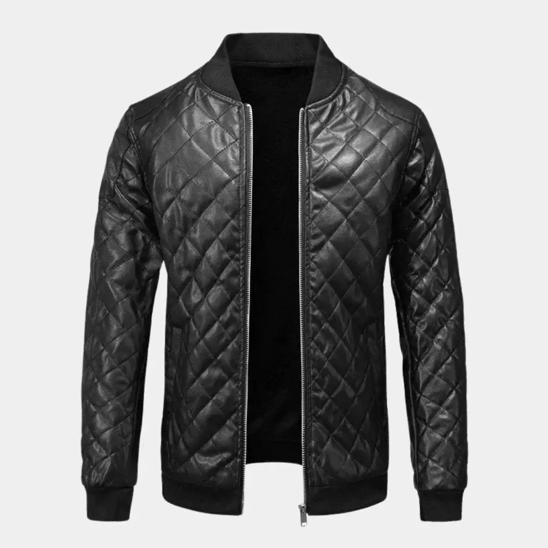 Braune Leder-Bomberjacke