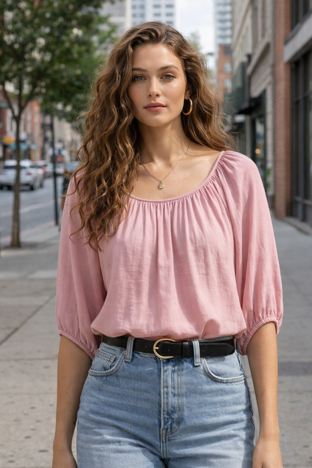Liza Damen Bauernbluse – Romantische Bluse mit Volants