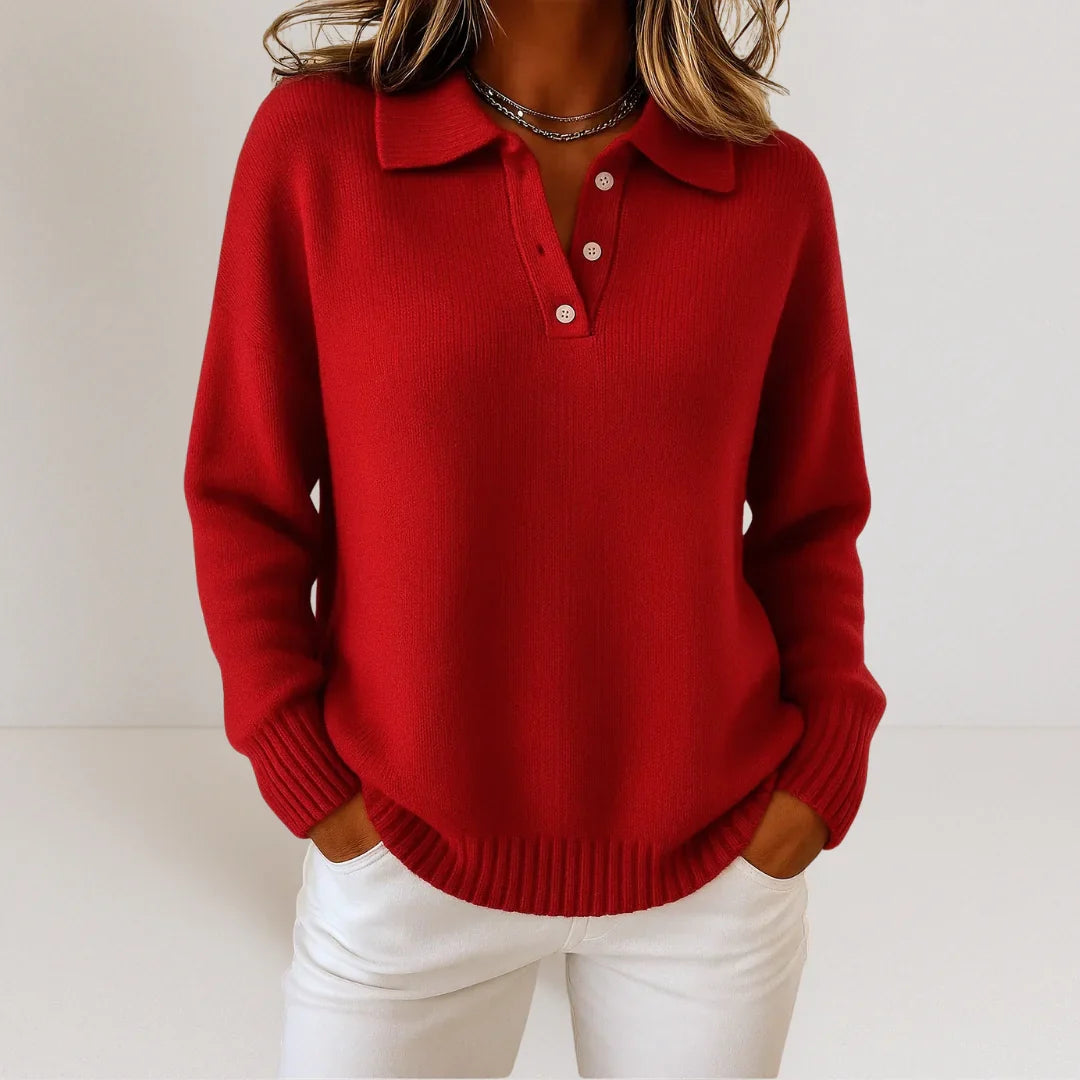 Livia | Weicher Strickpullover mit Kragen