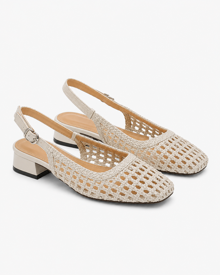 AROSA | Mid-Heel-Schuhe mit dicken Absätzen und hohlem Geflecht