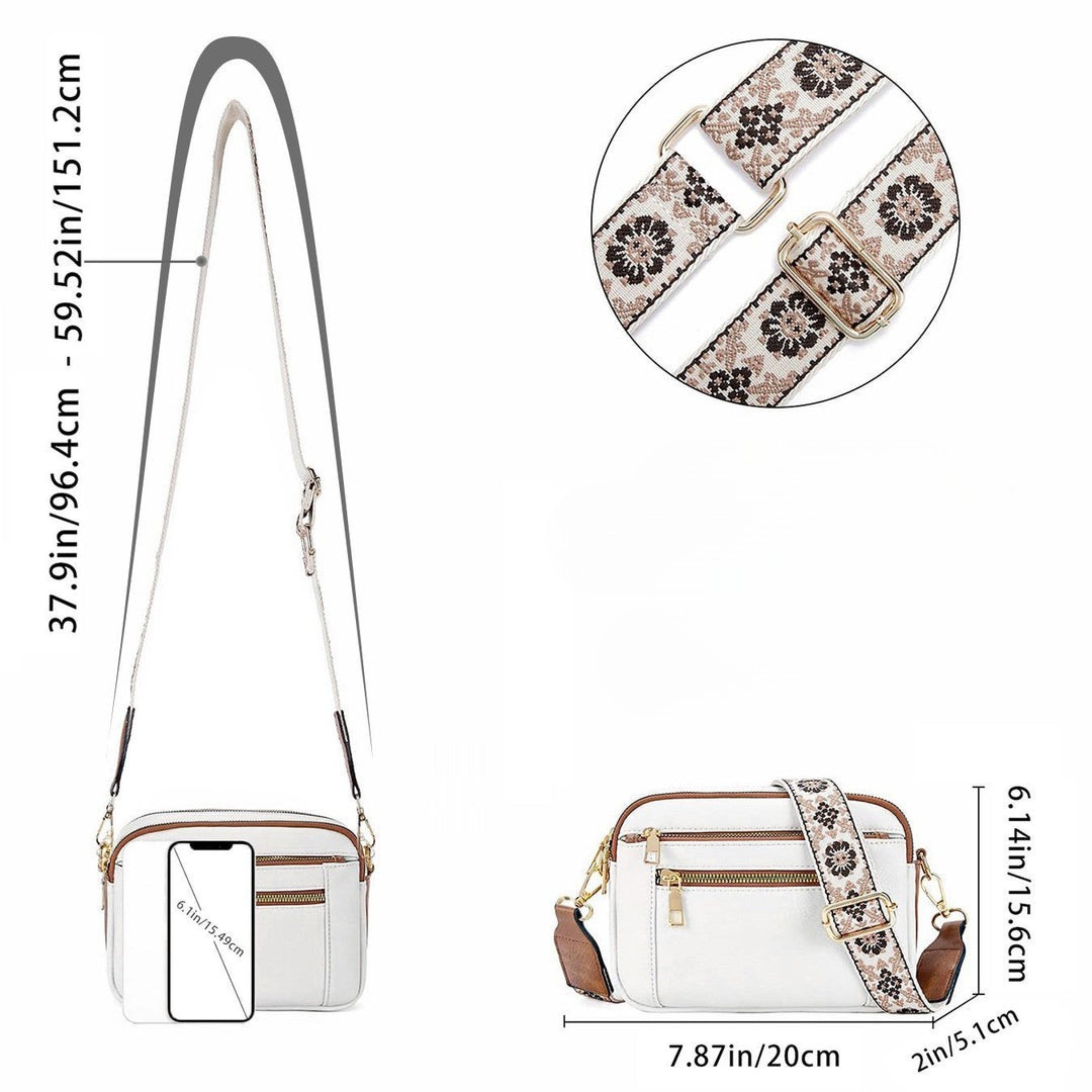 Sharena – Schultertasche Mit Blumenriemen