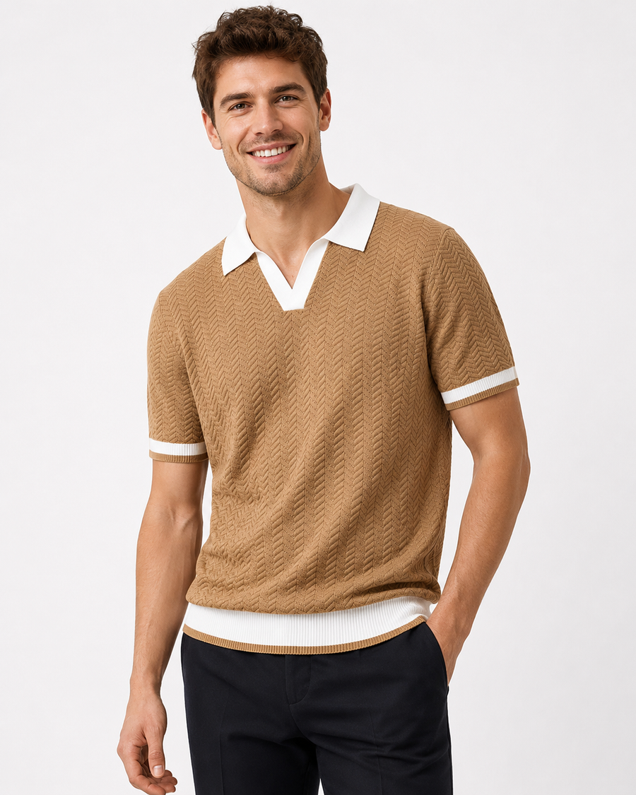 Diego | Sommer Vintage Klassiker Farb Slim Polo-Shirt