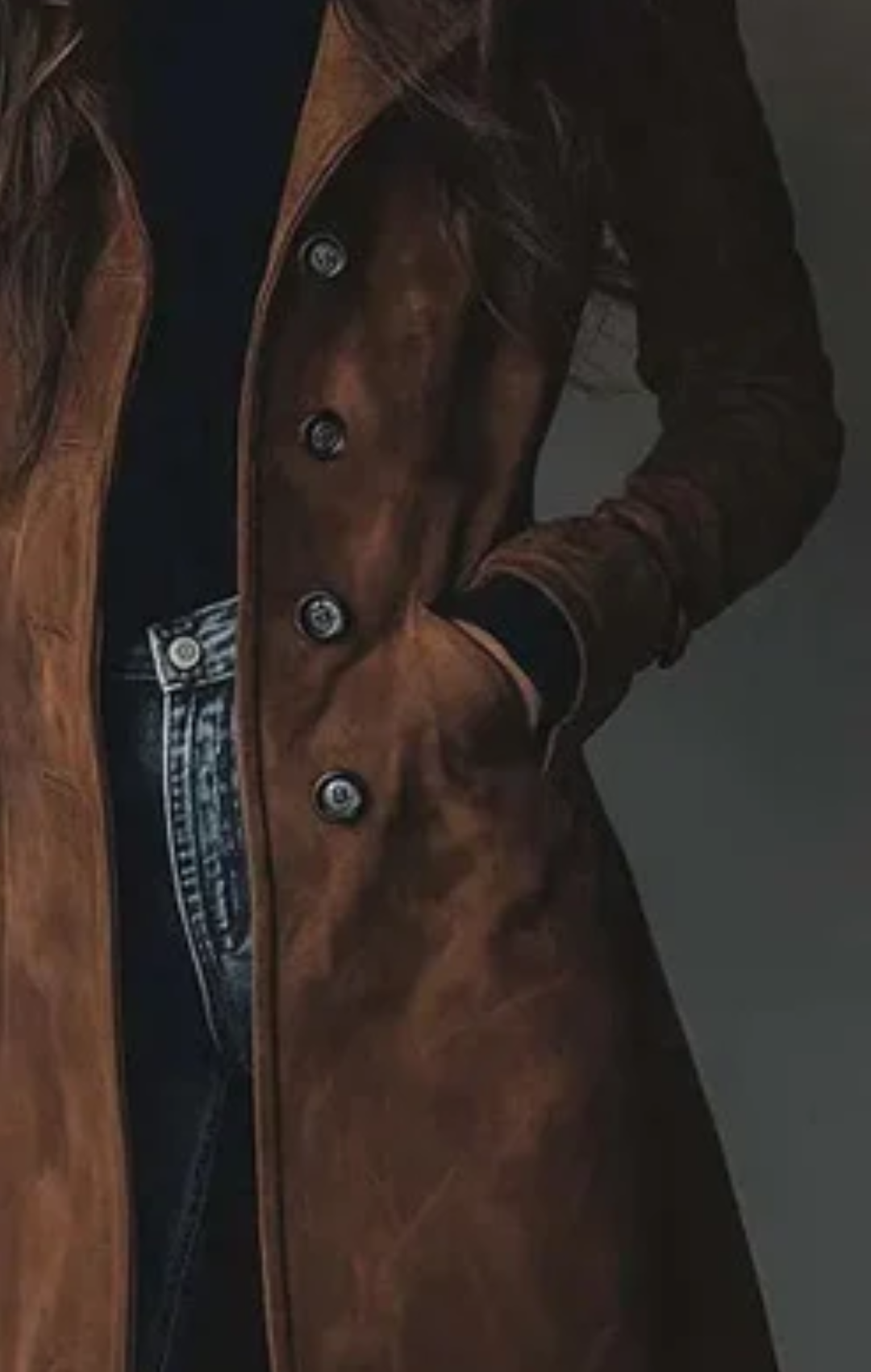 Camilla | Lange vegane Wildlederjacke