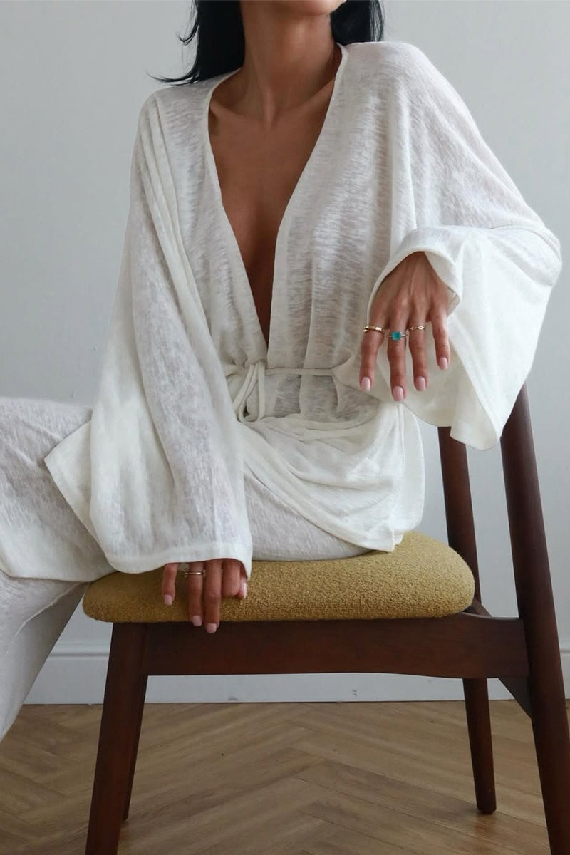 Damen Lounge-Set – Lässiges Ensemble mit weitem Bein & Oberteil