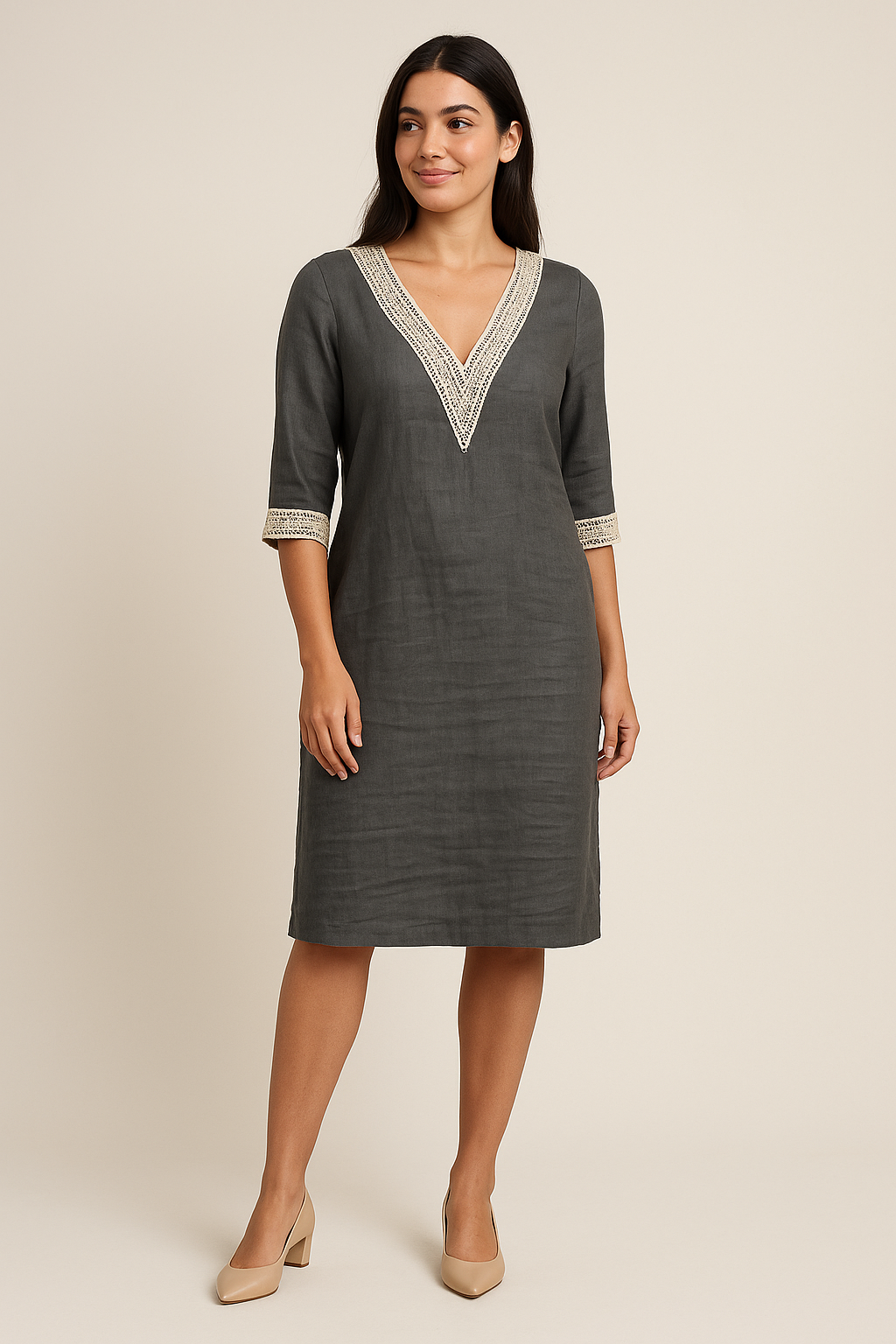 AROSA  | Atmungsaktives Damen Kleid aus Leinenmix luftig & leicht