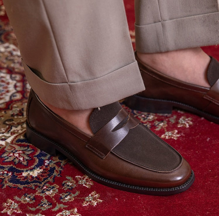 Paris Penny Loafers mit Kontrast