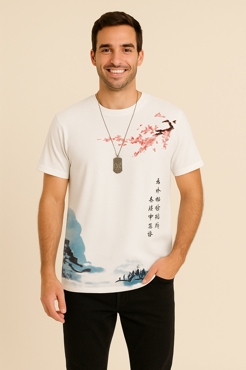 AROSA | Herren T-Shirt mit Blumenprint für Urlaub & Sommer