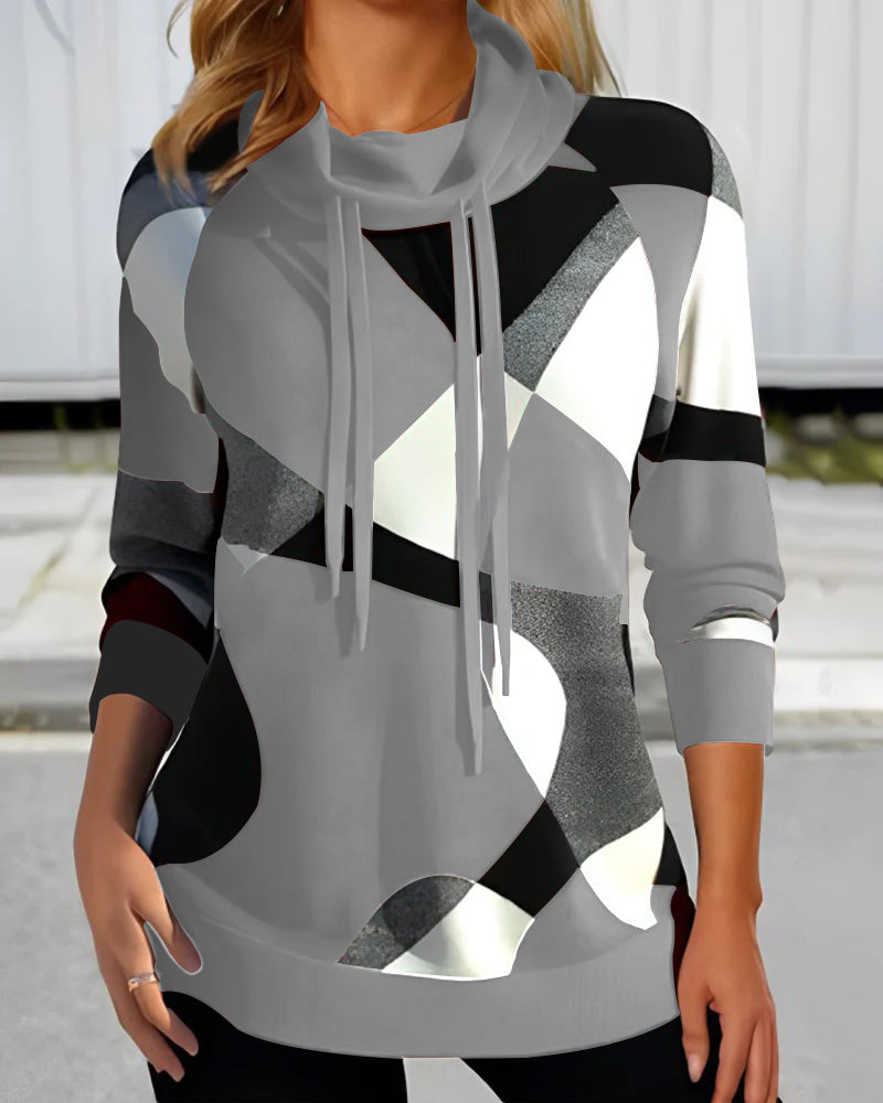 Kiana | Eleganter Pull mit geometrischem Muster und Schalkragen