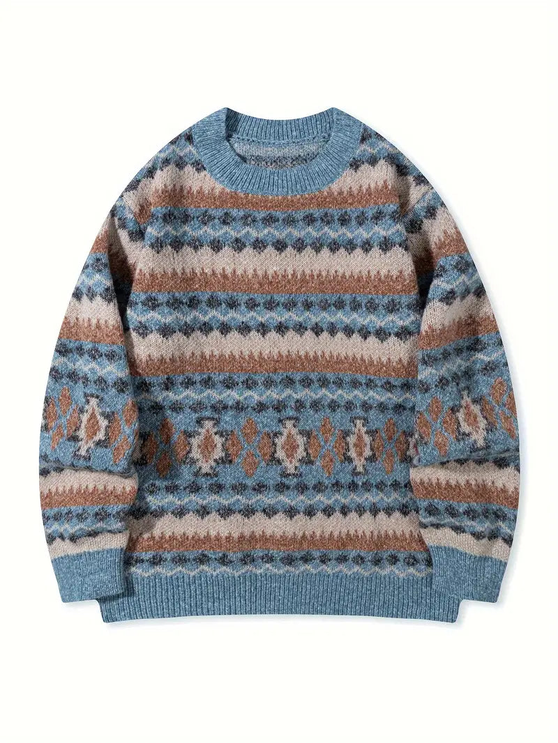 Hartman Lässiger Geometrischer Strick Pullover