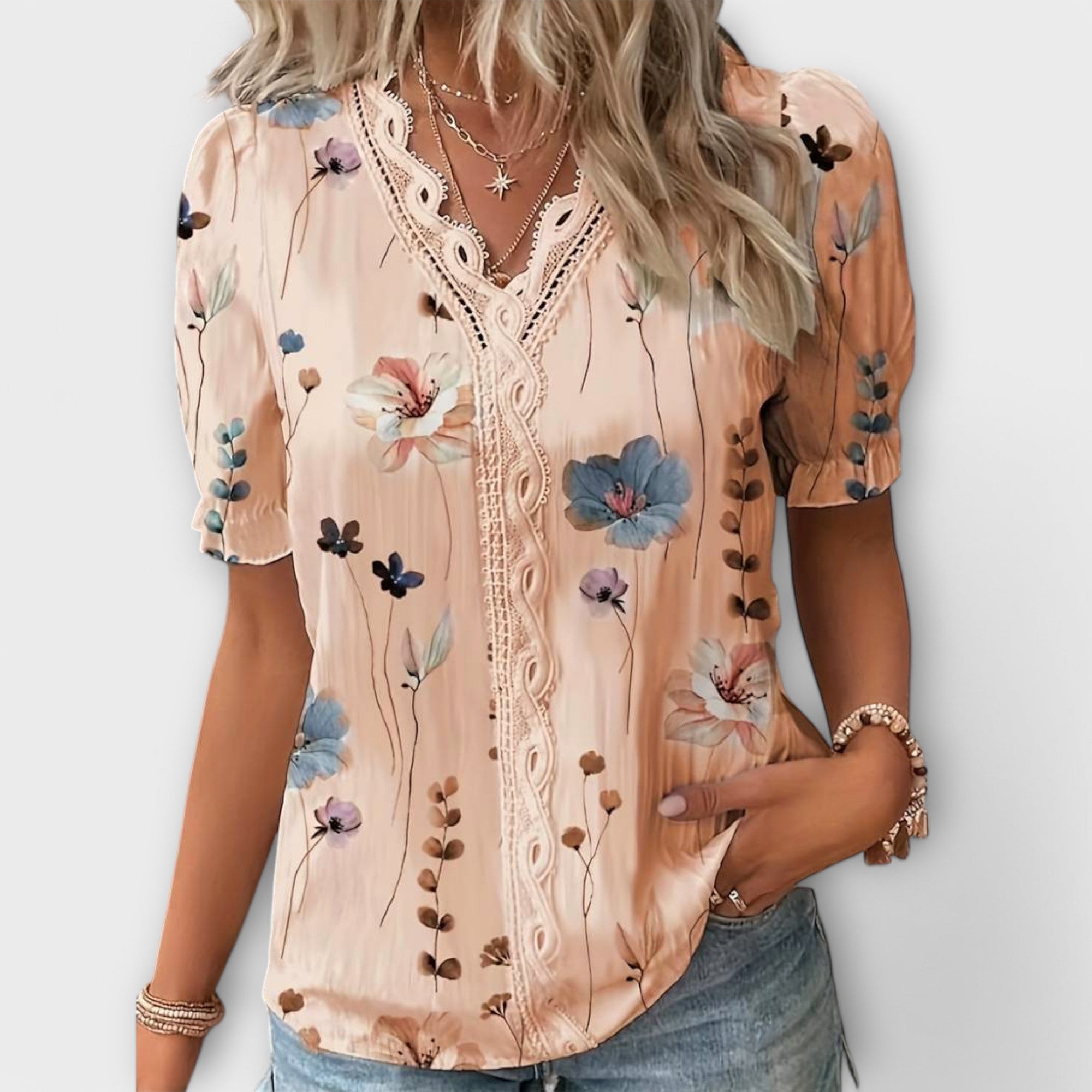 Spitzenglanz Bluse