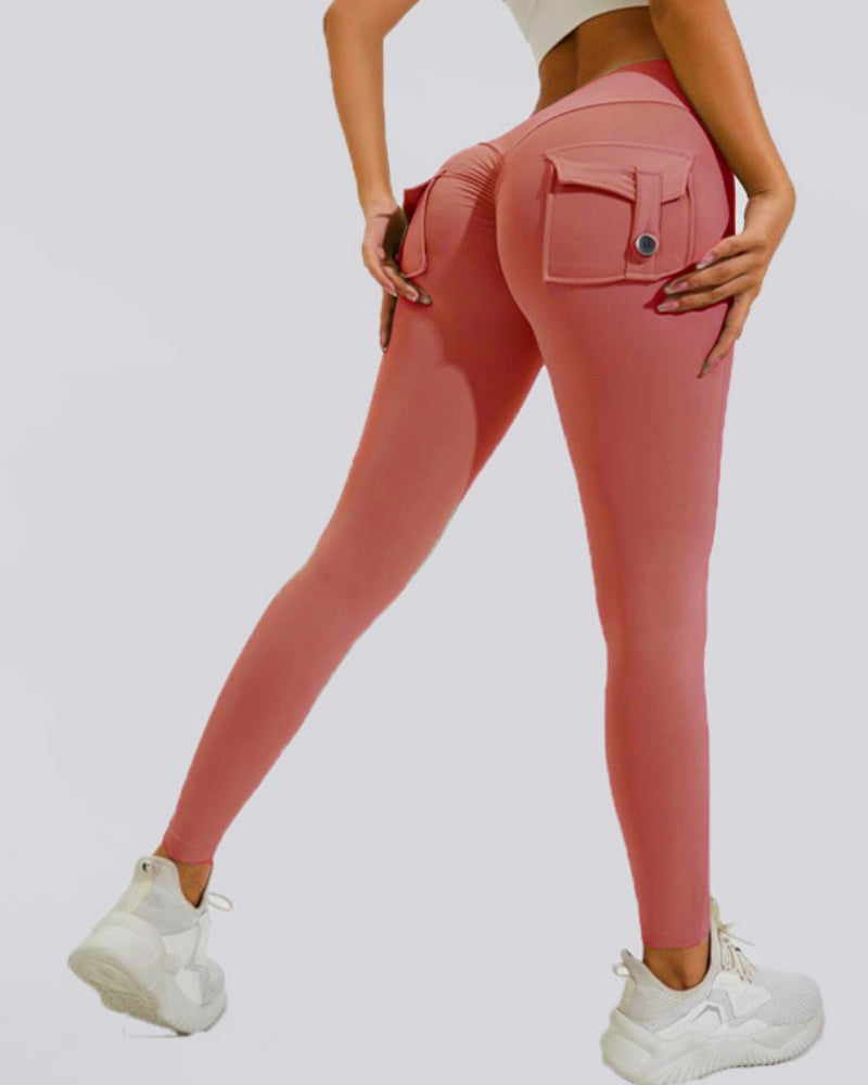 Fitness Leggings mit Cargo Taschen