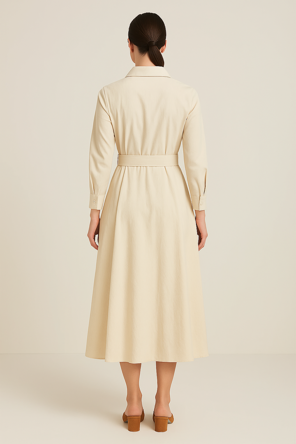 AROSA | Sommerliches Damen Hemdblusenkleid in Baumwolloptik mit taillierter Passform