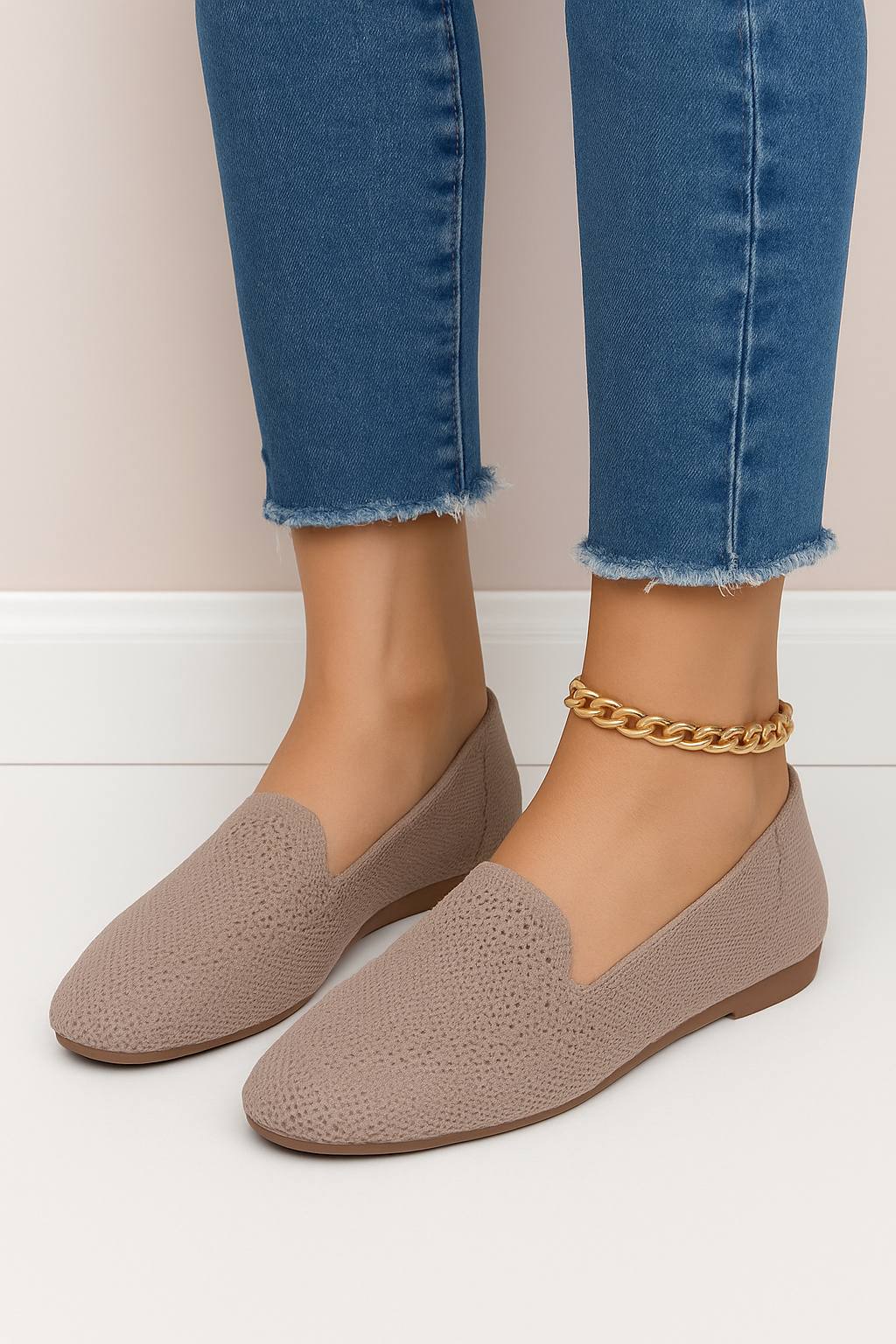 AROSA| Damen Slipper-Loafer aus Strick für Arbeit & Freizeit