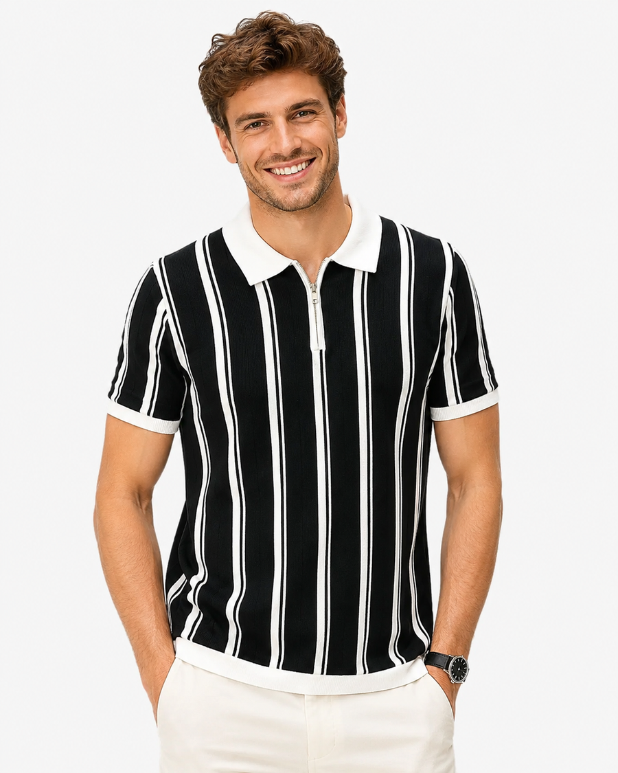 Elliott | Lässiges Strick-Polohemd Herrenmode Kragen Slim Fit