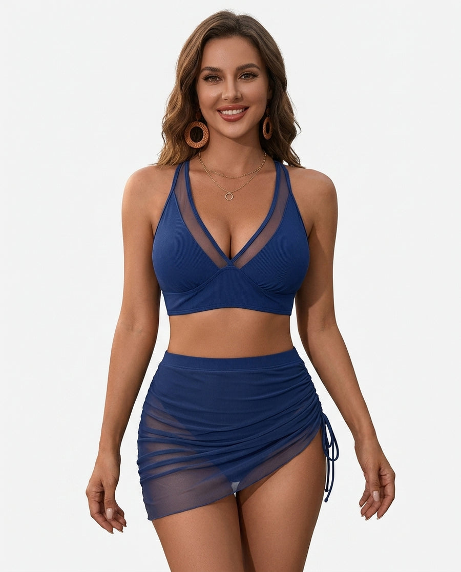 Maribel | Sexy Netz-Badeanzug Set Damen mit Kordelzug Bikini