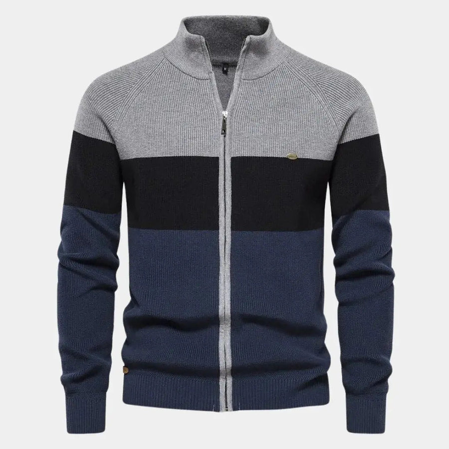 Modischer Strickpullover mit sportivem Reißverschluss