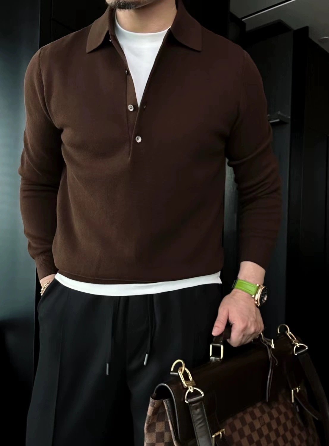 Ben | Langärmliger Strick-Polo-Pullover