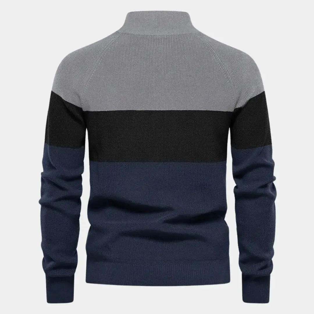 Modischer Strickpullover mit sportivem Reißverschluss