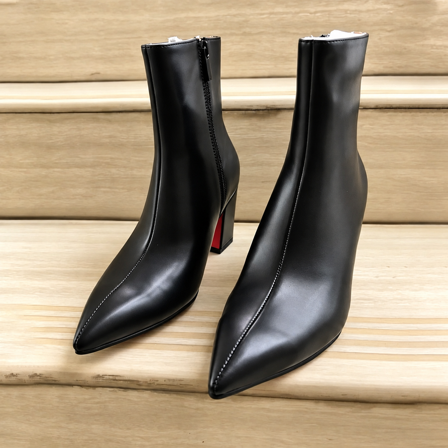 Zephyra | Lackleder Kalb Rundzehen Blockabsatz Stiefel