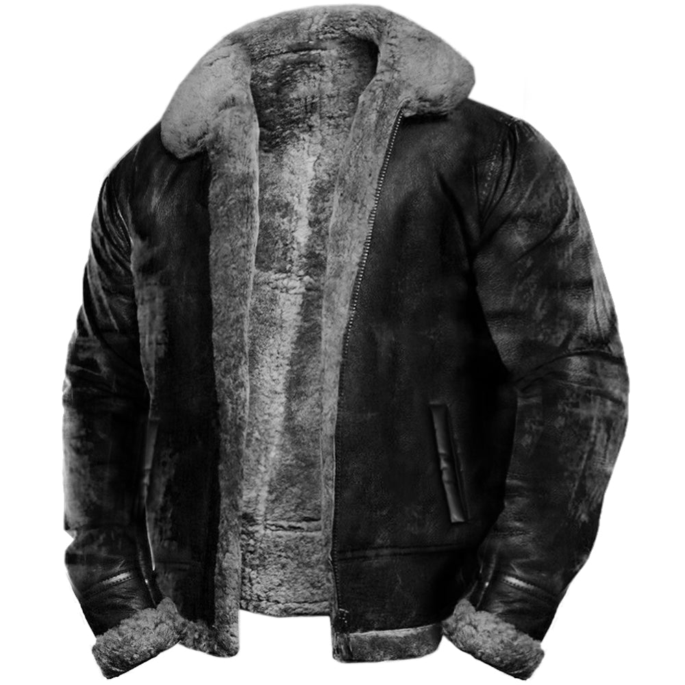 Jack | Retro Lederjacke mit Fellfutter