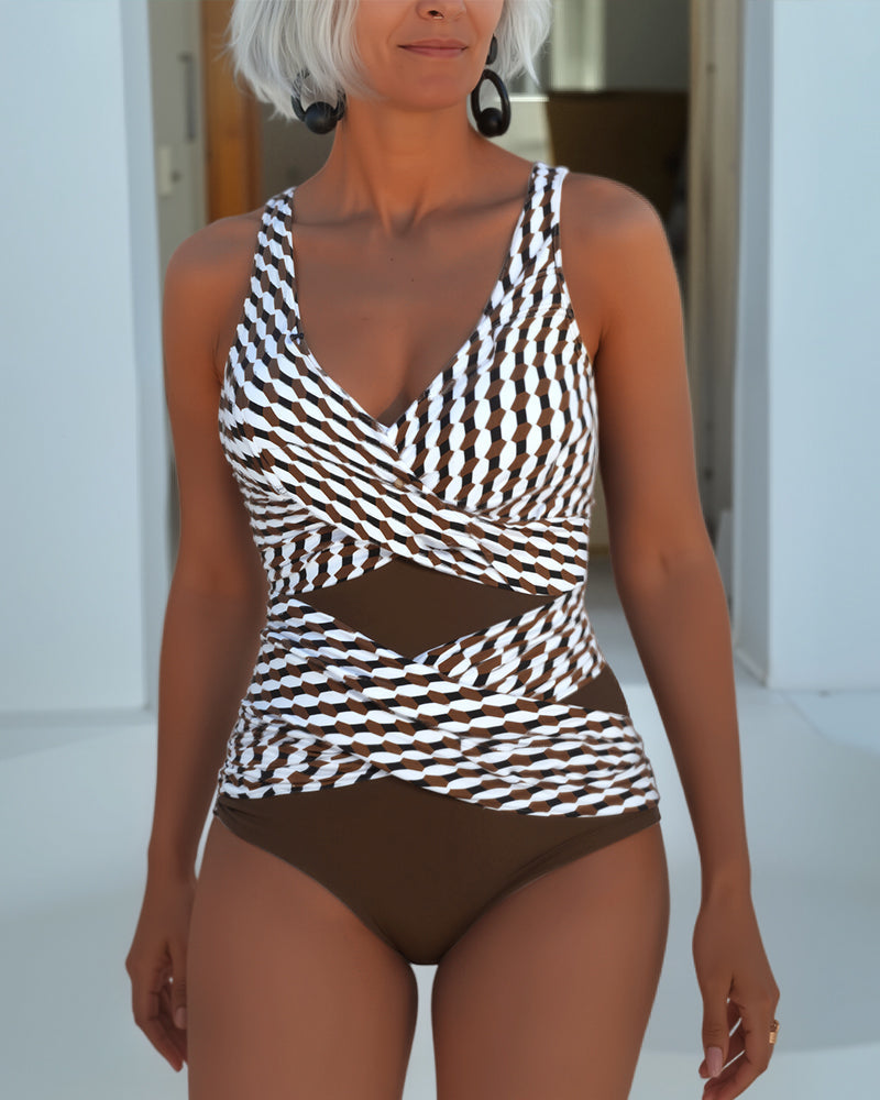 Ashley | Badeanzug mit Überkreuz-Design für Resort-Casual-Wear