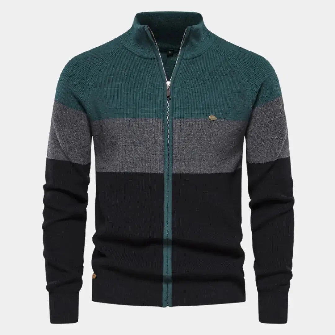 Modischer Strickpullover mit sportivem Reißverschluss