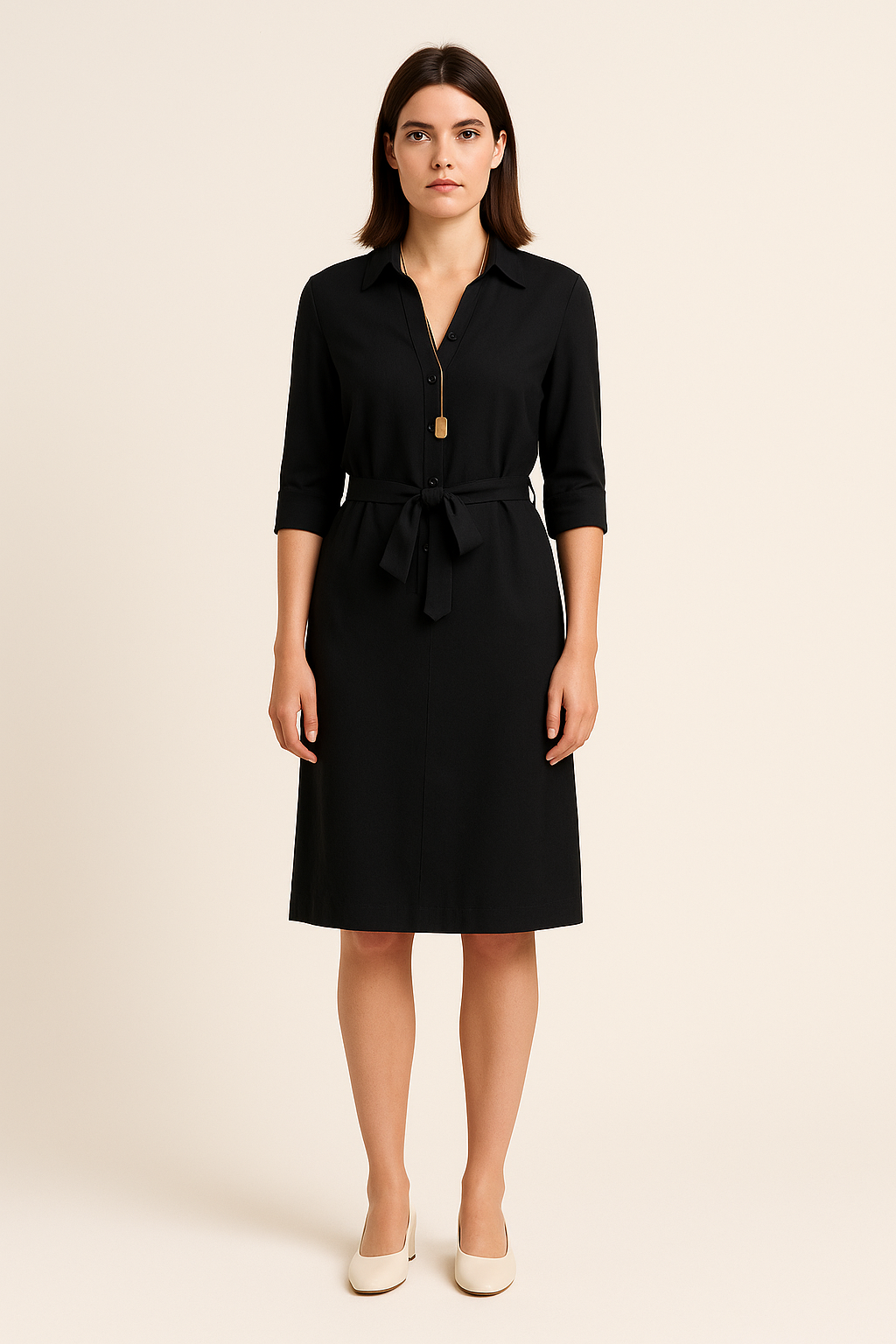 AROSA | Festliches Damen Hemdblusenkleid mit Knopfleiste
