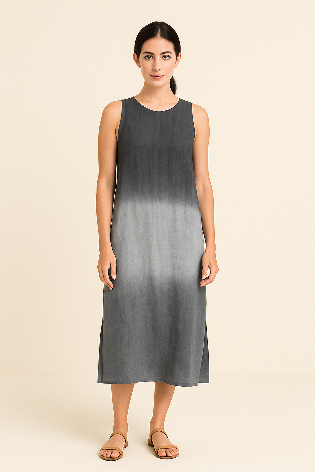AROSA | Damen Ärmelloses Maxikleid mit Rundhalsausschnitt luftig & leicht