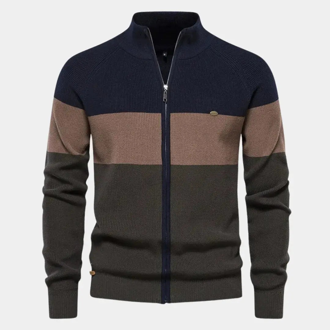 Modischer Strickpullover mit sportivem Reißverschluss