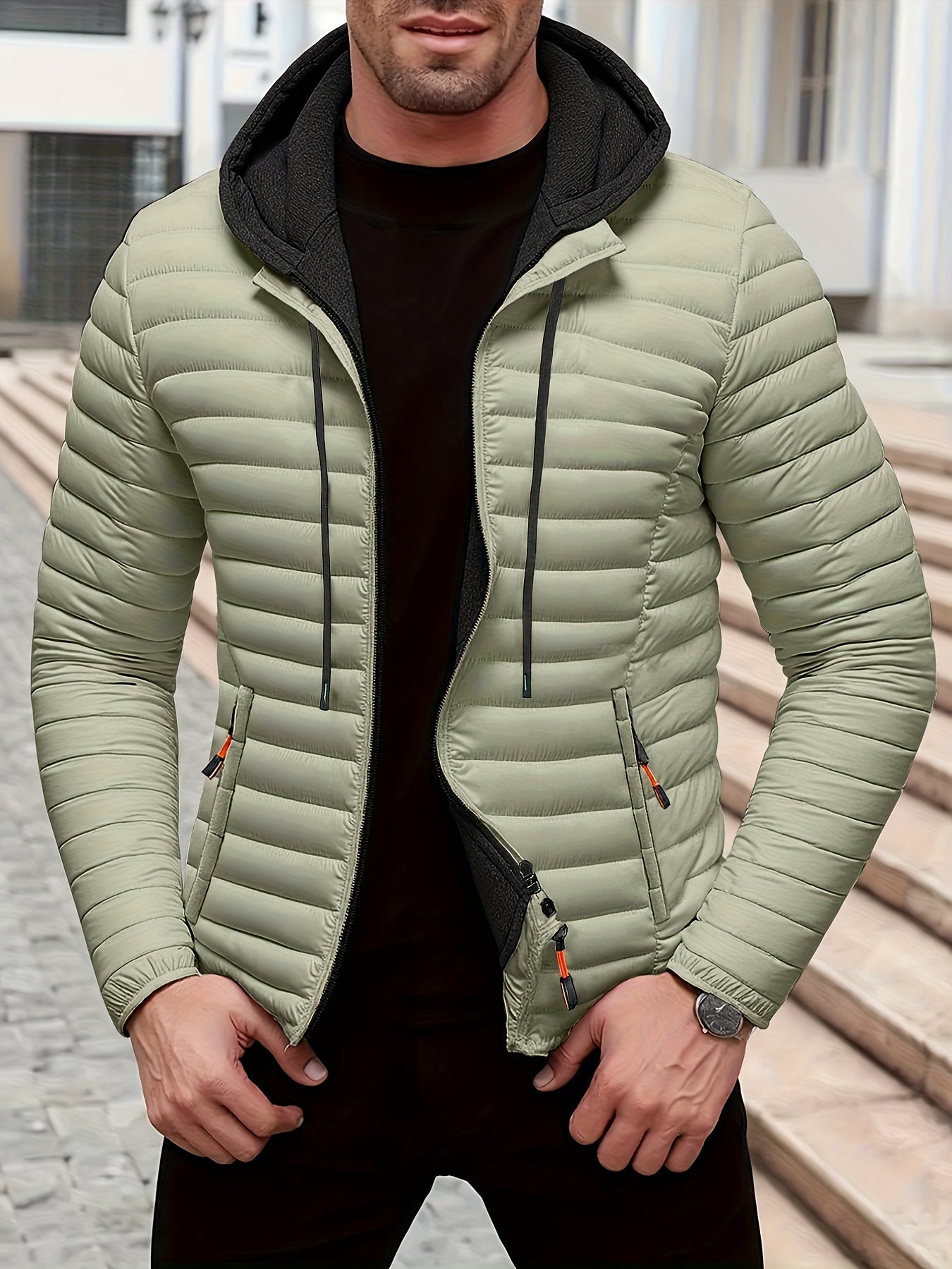 Dielmar™ Gesteppte Kapuzenjacke Mit Frontreissverschluss