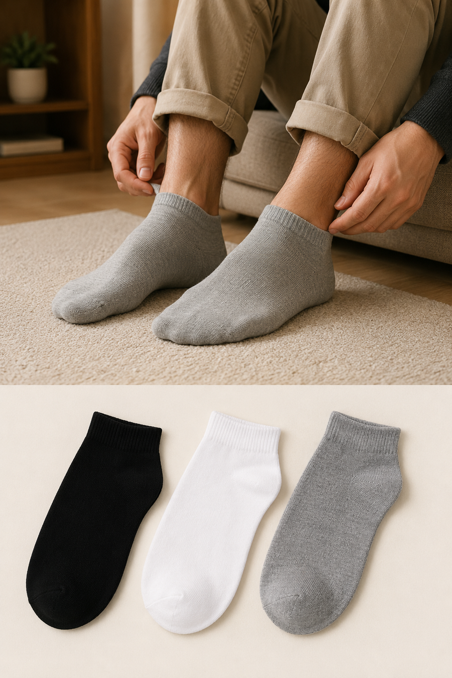AROSA | Bambus Ankle Socken 3er-Pack Mix
