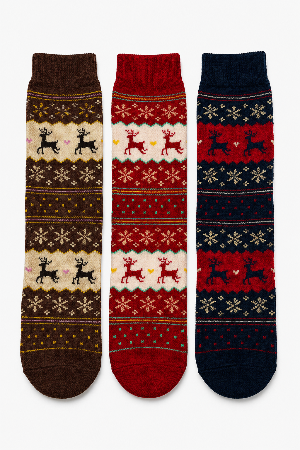AROSA | Damen Winter Socken Hirschmuster 3er-Pack
