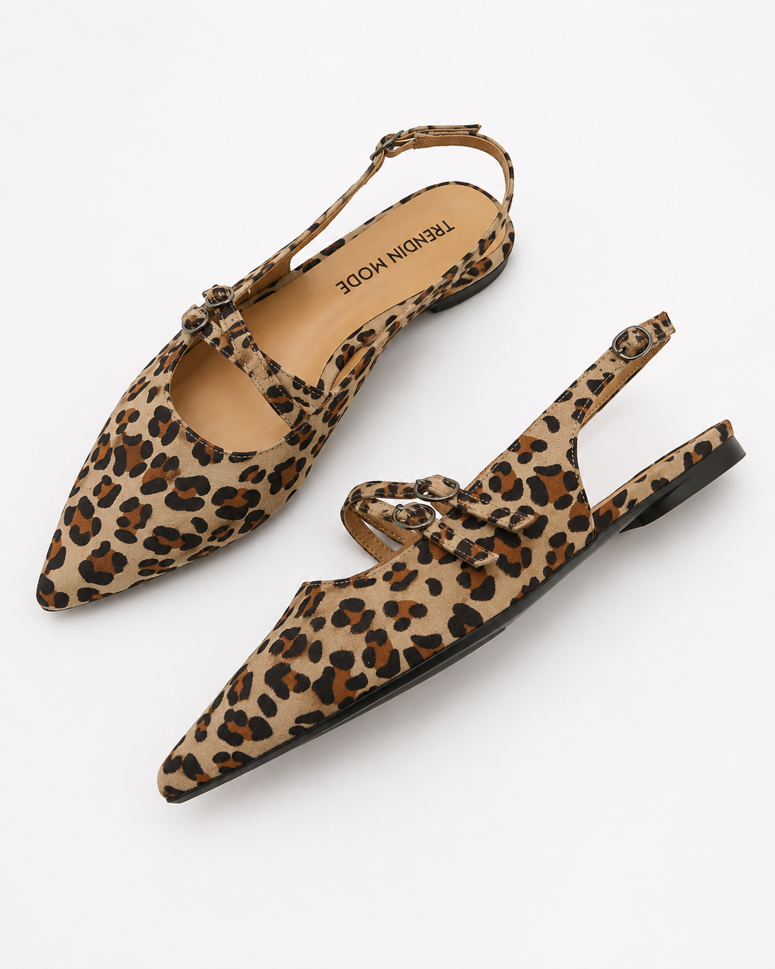 AROSA | Designer Damen Leopardenmuster Slip-On Sandalen