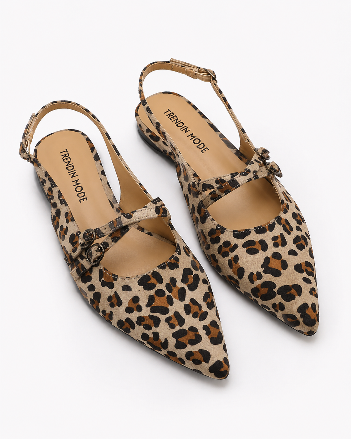AROSA | Designer Damen Leopardenmuster Slip-On Sandalen