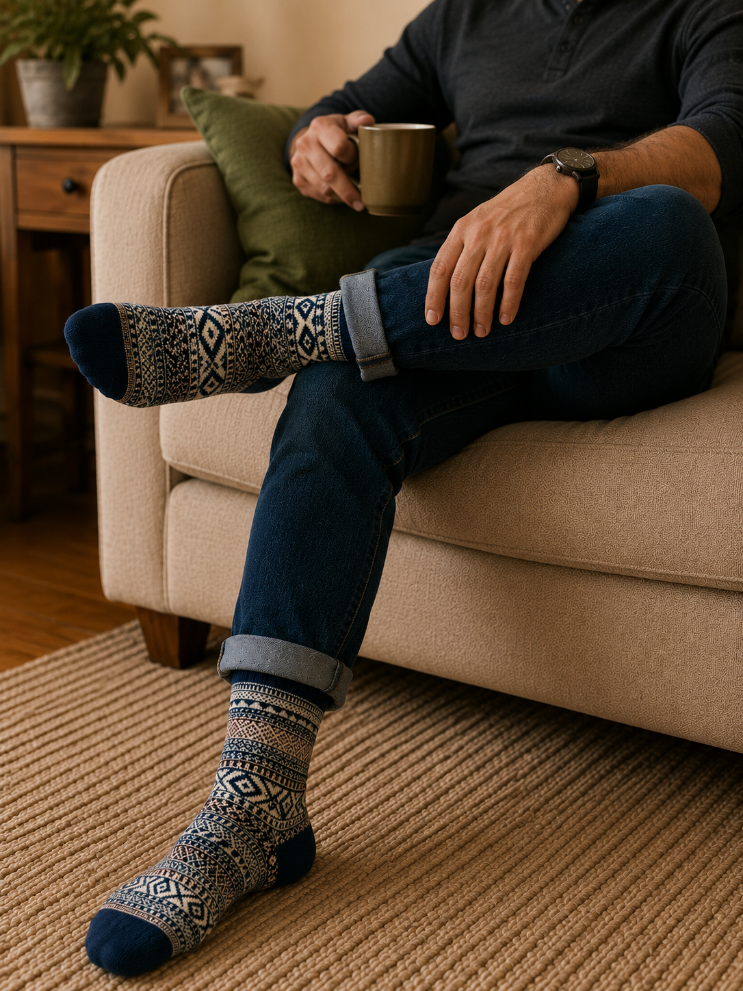 AROSA | Herren Wintersocken Scandinavian Muster 5er-Pack