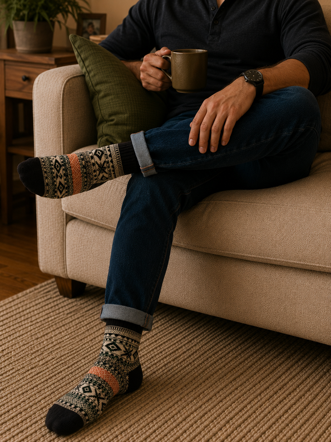 AROSA | Herren Wintersocken Scandinavian Muster 5er-Pack